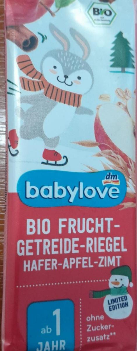 Fotografie - Bio Frucht-Getreide-Riegel Hafer-Apfel-Zimt Babylove Dm