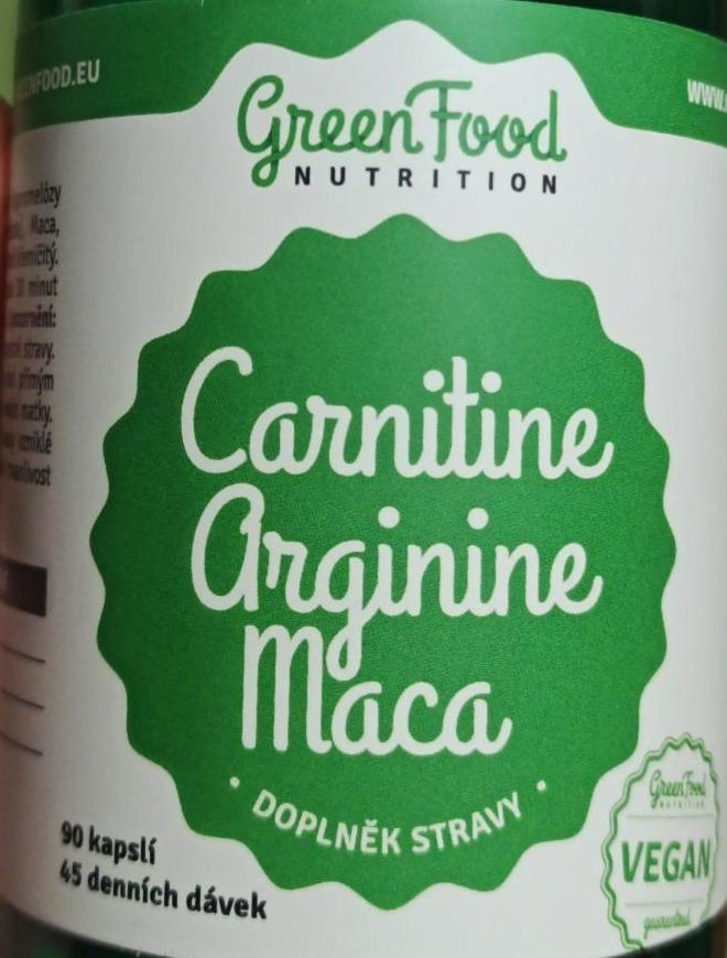 Fotografie - Carnitine arginine maca GreenFood Nutrition