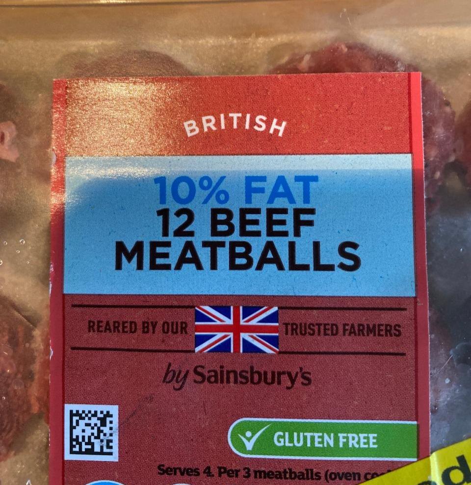 Fotografie - 12 Beef Meatballs 10% fat by Sainsbury's