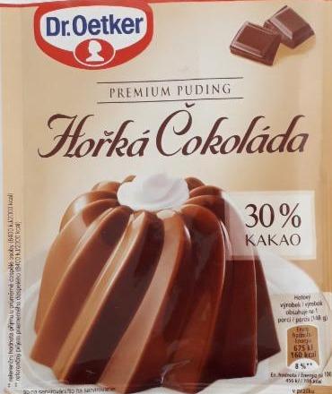 Fotografie - Premium puding Hořká čokoláda 30% kakao prášek Dr.Oetker