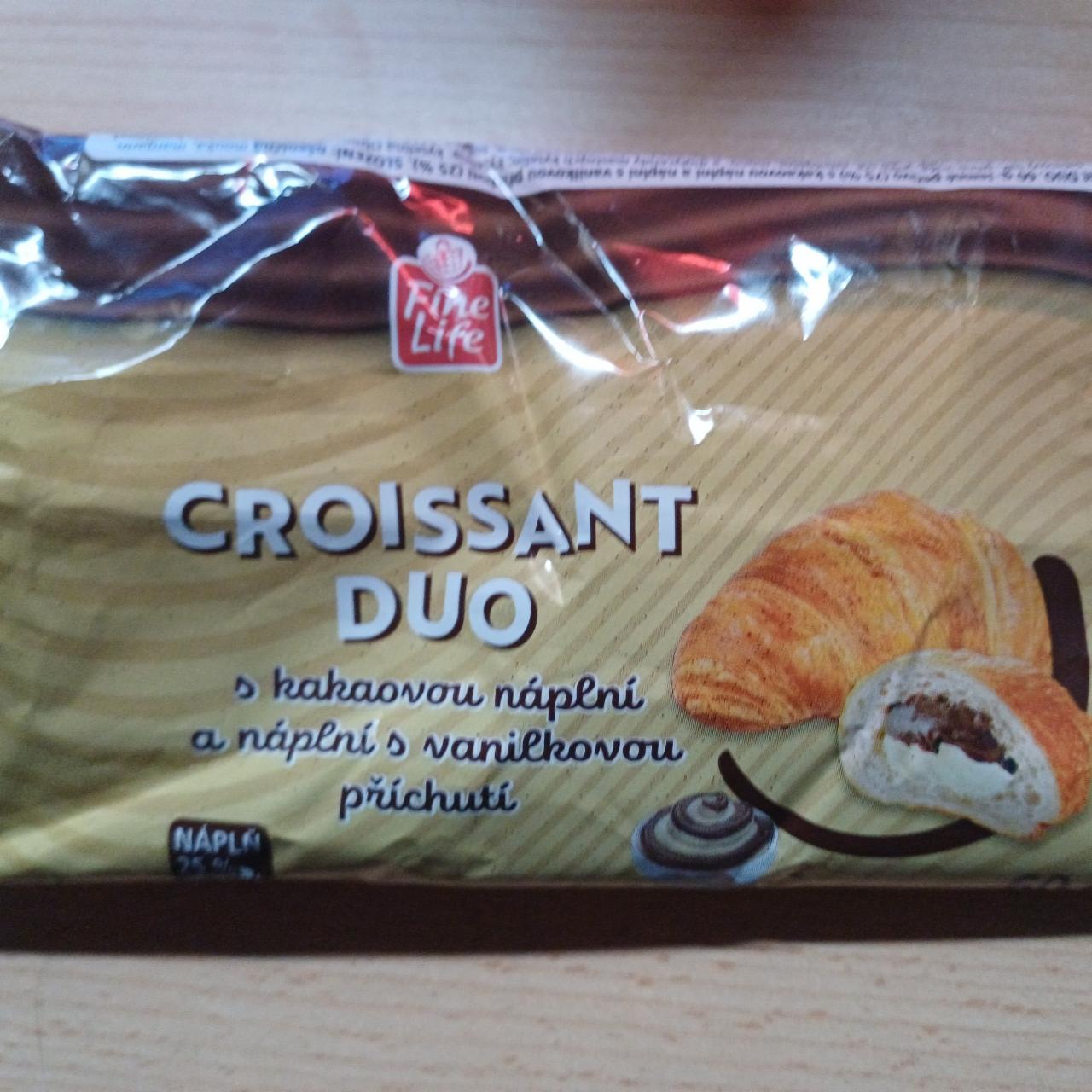 Fotografie - Croissant Duo s kakaovou náplní a náplní s vanilkovou příchutí Fine Life
