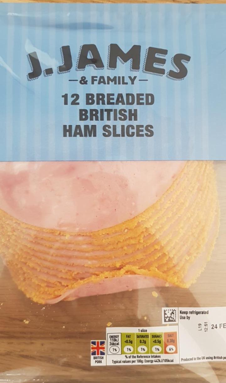 Fotografie - J.James 12 Breaded British Ham Slices Sainsbury's
