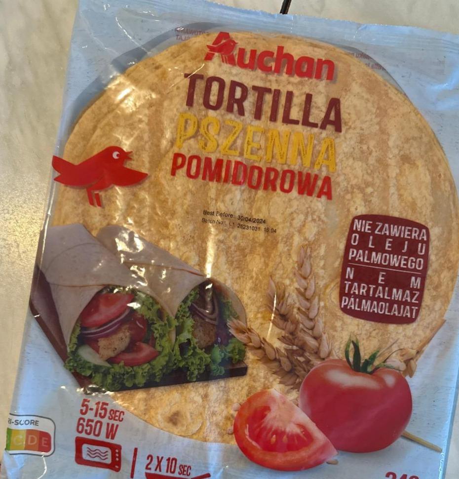 Fotografie - Tortilla pszenna o smaku pomidorowym Auchan