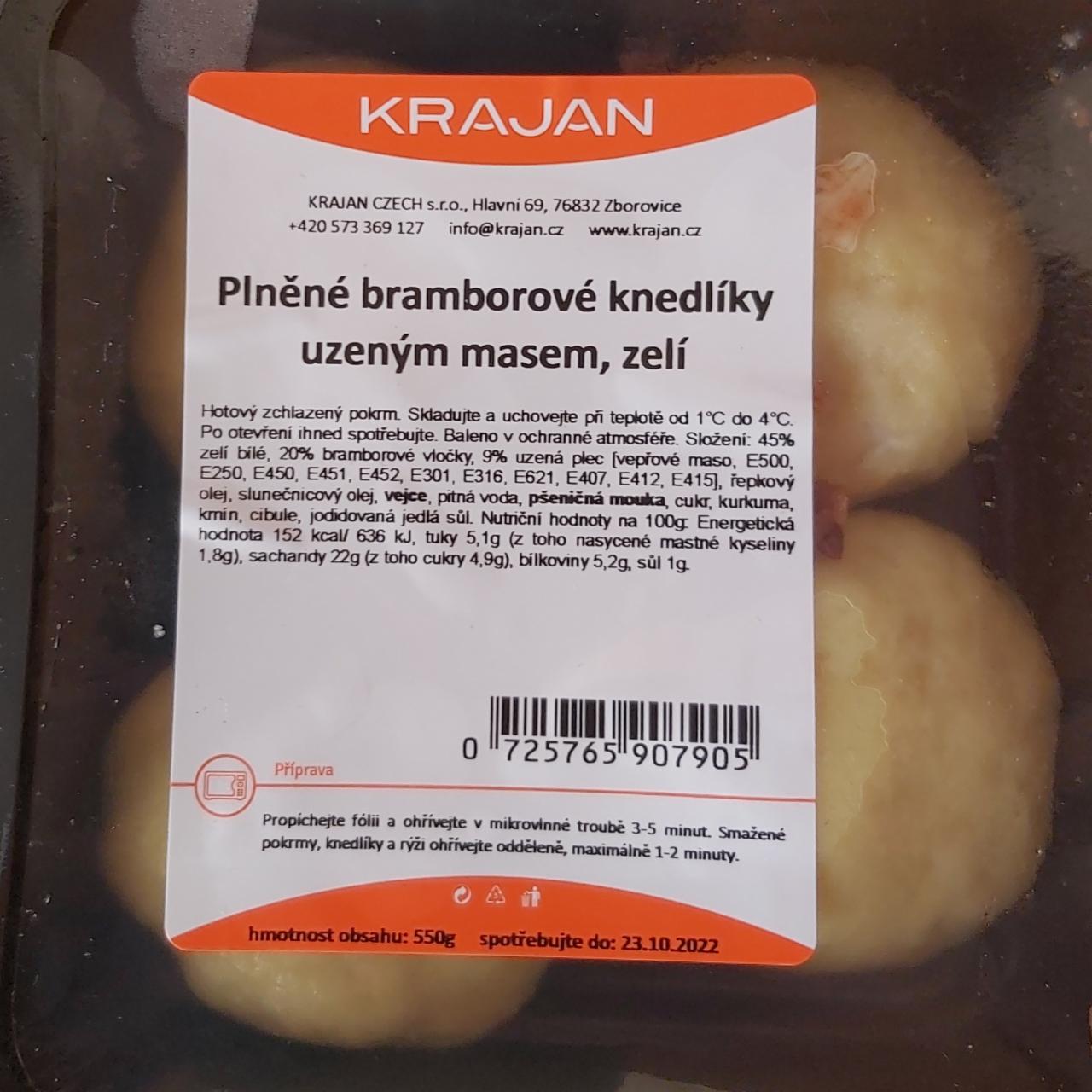 Fotografie - Plněné bramborové knedlíky uzeným masem, zelí Krajan