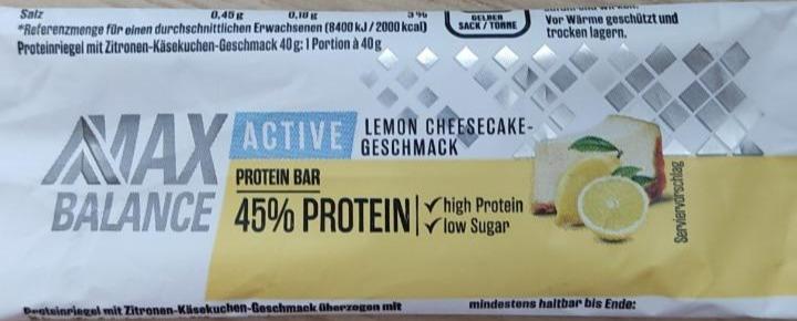Fotografie - Max Balance Protein Bar 40% Lemon Cheesecake