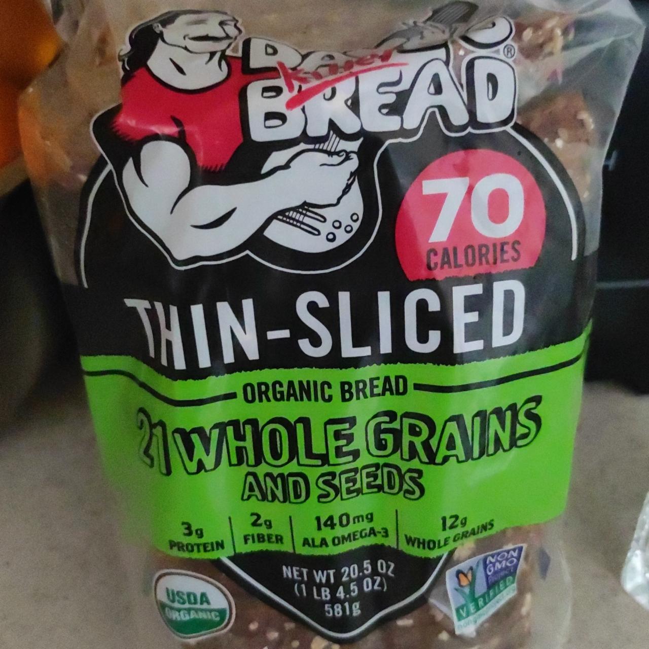Fotografie - Organic Bread 21 Whole Grains and Seeds Thin-Sliced Dave's Killer