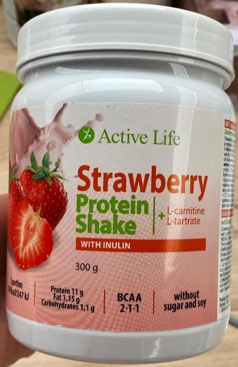 Fotografie - Strawberry Protein Shake with Inulin Active life