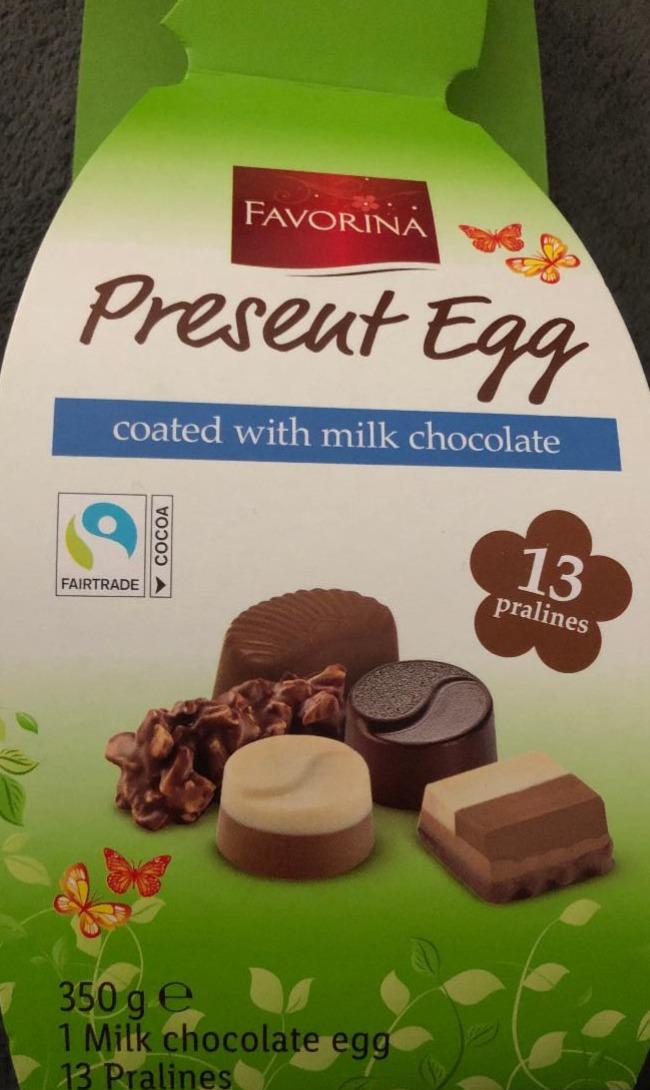 Fotografie - Present egg coated with milk chocolate Favorina