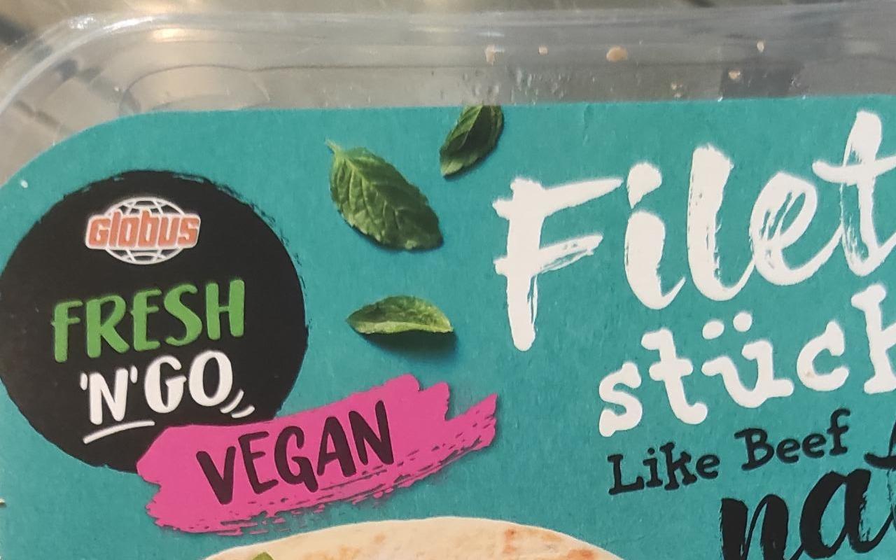 Fotografie - FRESH 'N' GO Vegan Filet-Stücke Like Beef Natur Globus