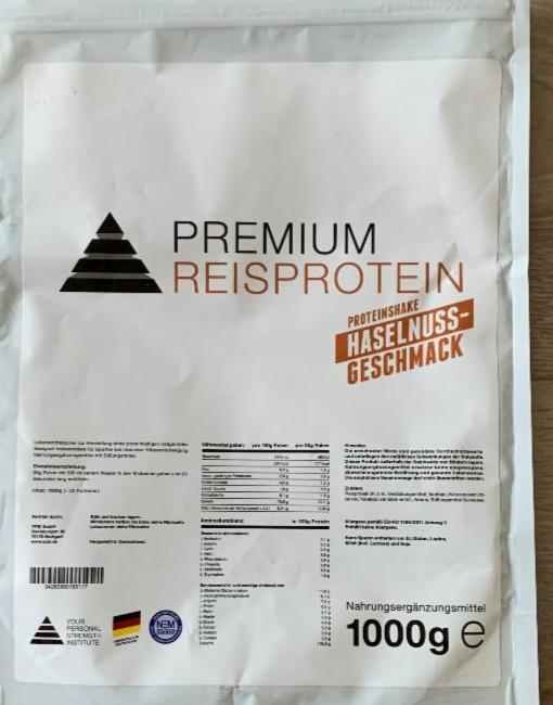 Fotografie - Premium Reisprotein Haselnuss-Geschmack