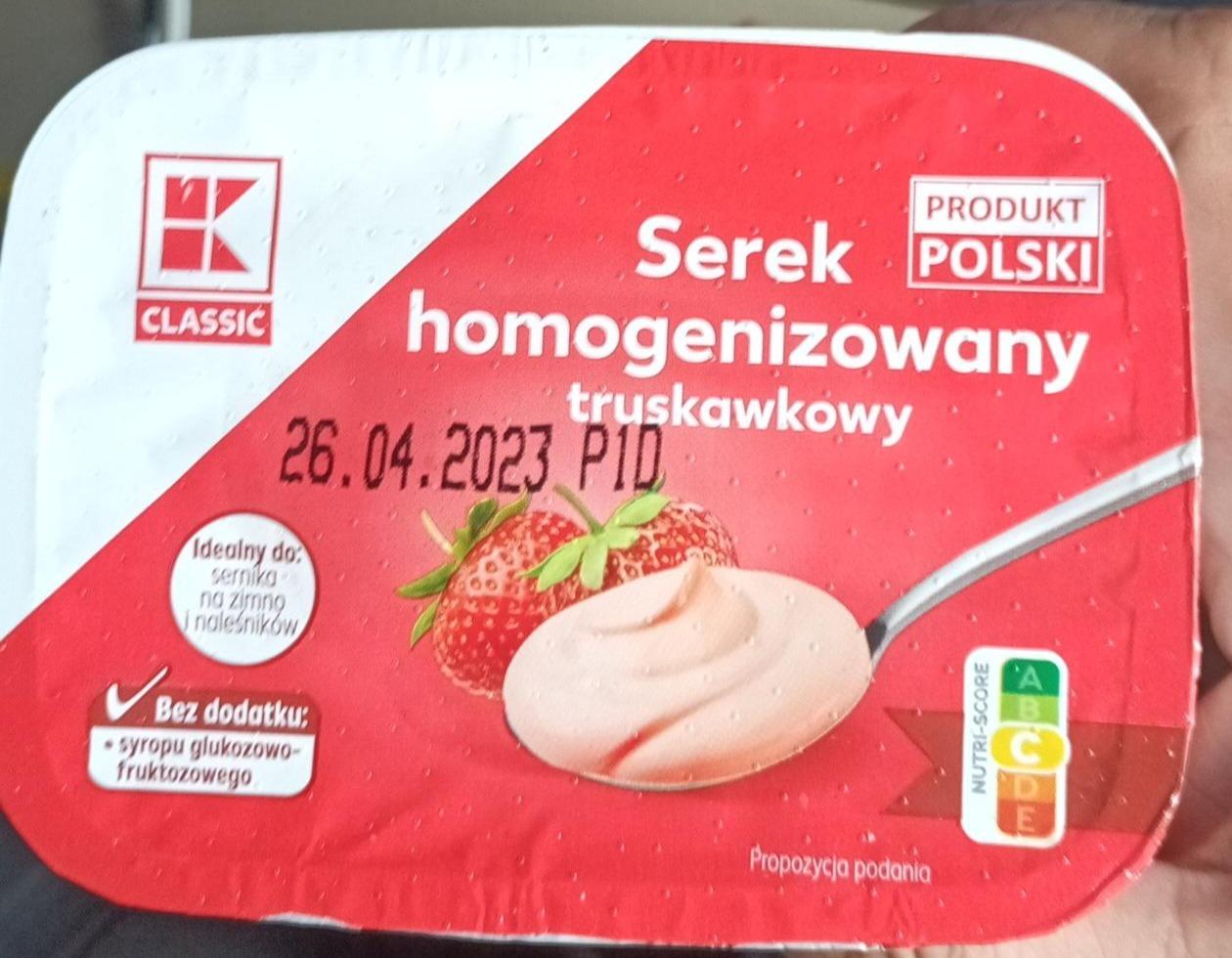 Fotografie - Serek homogenizowany truskawkowy K-Classic