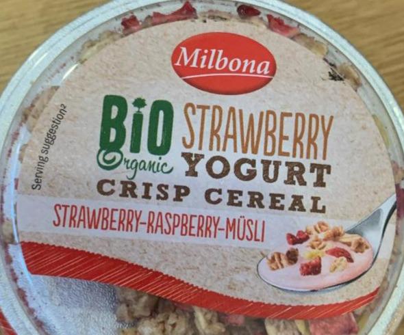 Fotografie - BIO Organic Strawberry Yogurt crisp cereal Strawberry-Raspberry-Müsli Milbona