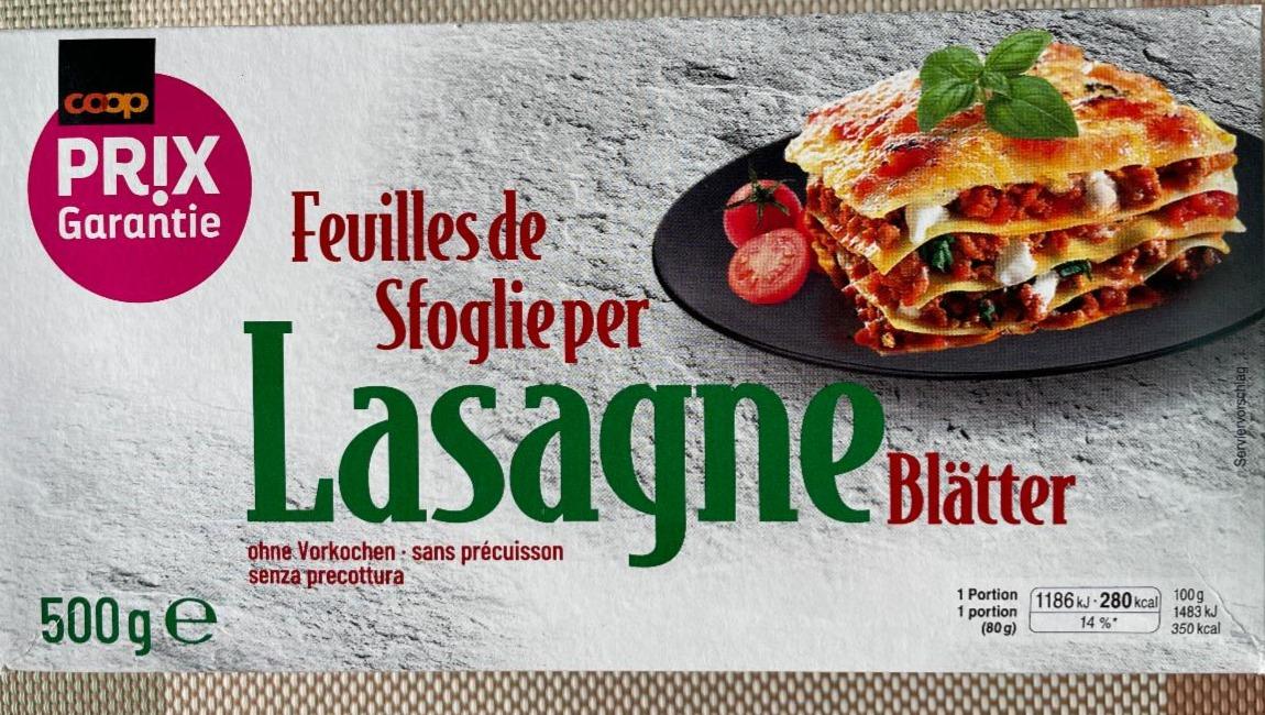 Fotografie - Lasagne blätter Coop Prix Garantie
