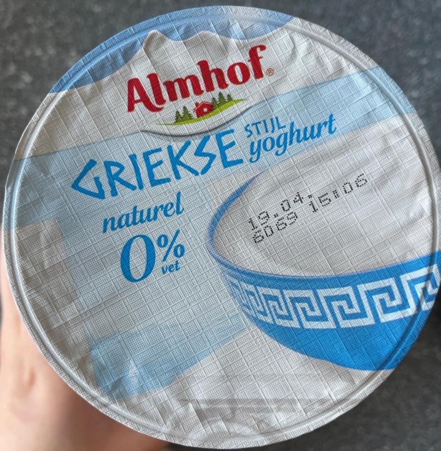 Fotografie - Griekse stijl yoghurt 0% vet naturel Almhof