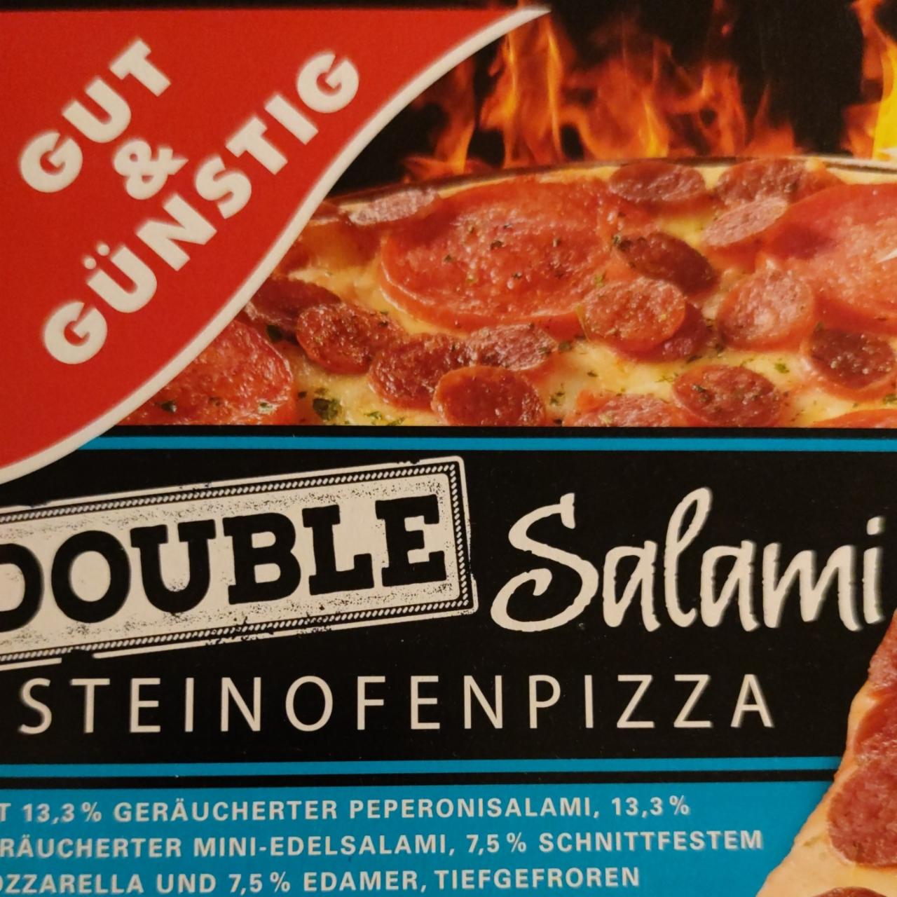 Fotografie - Steinofenpizza double Salami Gut&Günstig