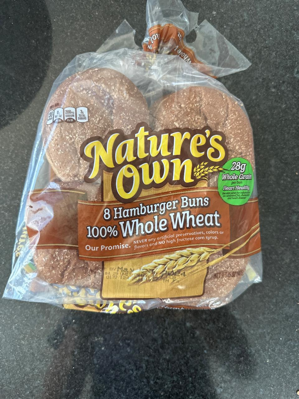 Fotografie - Hamburgers buns 100% whole wheat Nature's Own