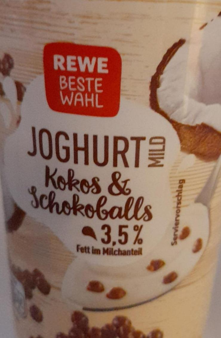 Fotografie - Joghurt mils kokos & schokoballs Rewe beste wahl