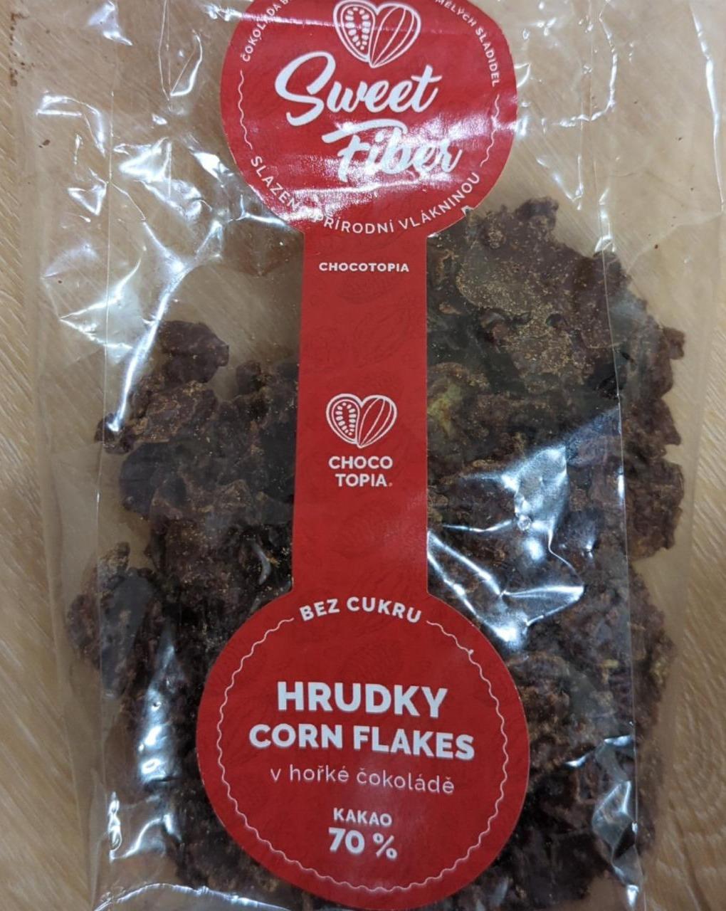 Fotografie - Hrudky Corn Flakes v hořké čokoládě 70% Sweet Fiber