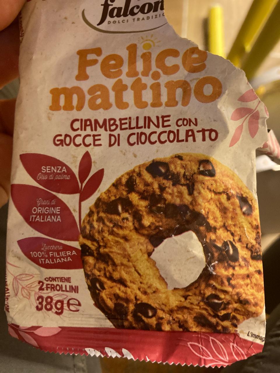 Fotografie - Felice mattino sušenky s kousky čokolády Falcone