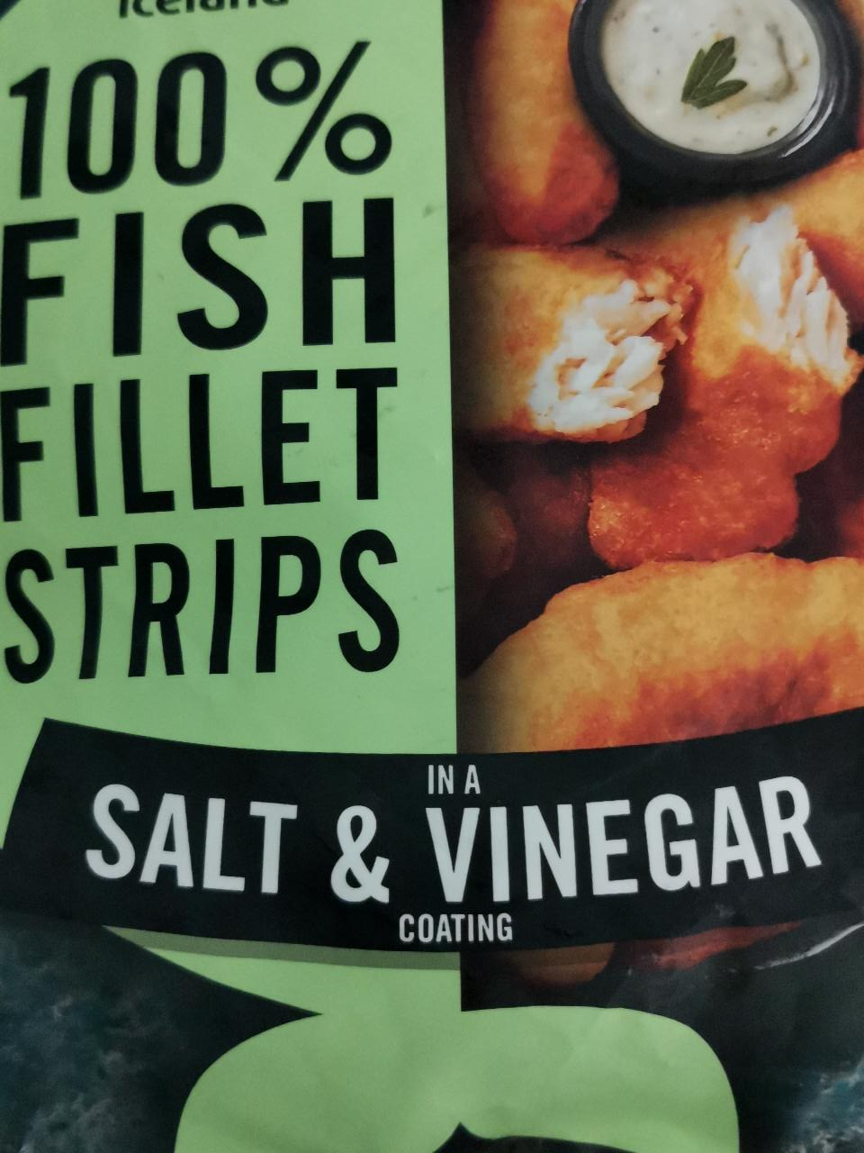 Fotografie - 100% Fish Fillet Strips Salt & Vinegar Coating Iceland