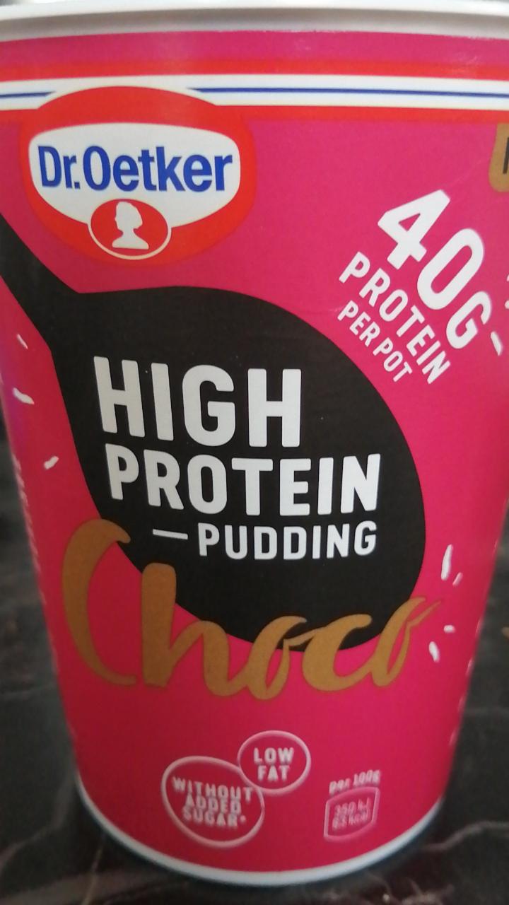 Fotografie - High protein pudding choco Dr.Oetker