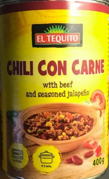 Fotografie - Chili Con Carne with beef and seasoned jalapeño El Tequito
