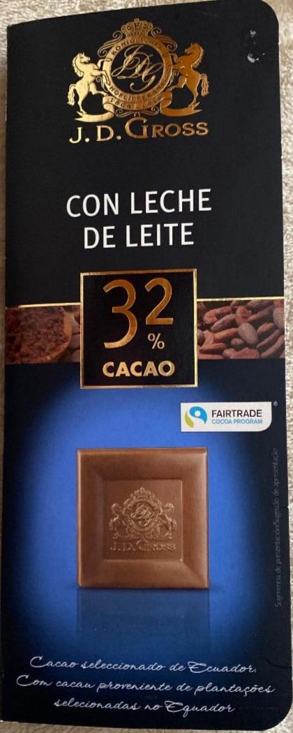 Fotografie - Con Leche de Leite 32% cacao J. D. Gross