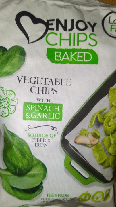 Fotografie - Vegetable chips with spinach & garlic Enjoy chips