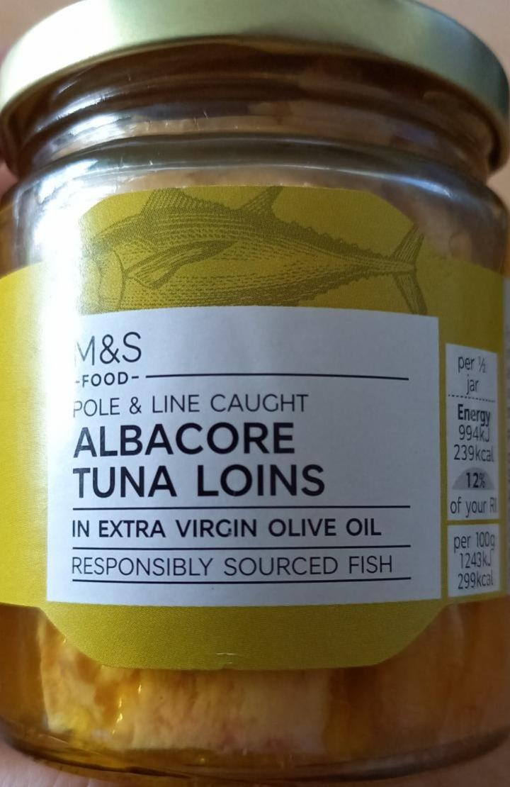 Fotografie - Albacore Tuna Loins in Extra Virgin Olive Oil M&S Food