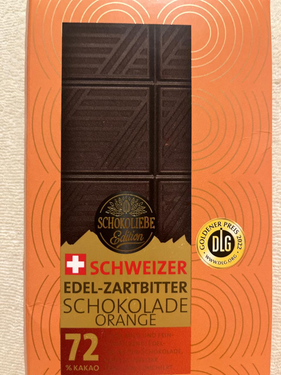 Fotografie - Schweizer Edel-Zartbitter Schokolade Orange Schokoliebe Edition