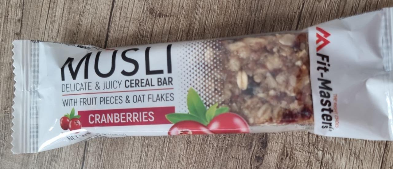 Fotografie - Müsli Delicate & Juicy cereal bar Cranberries Fit-Master´s