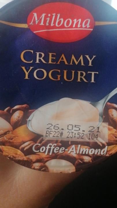 Fotografie - jogurt coffee almond Milbona