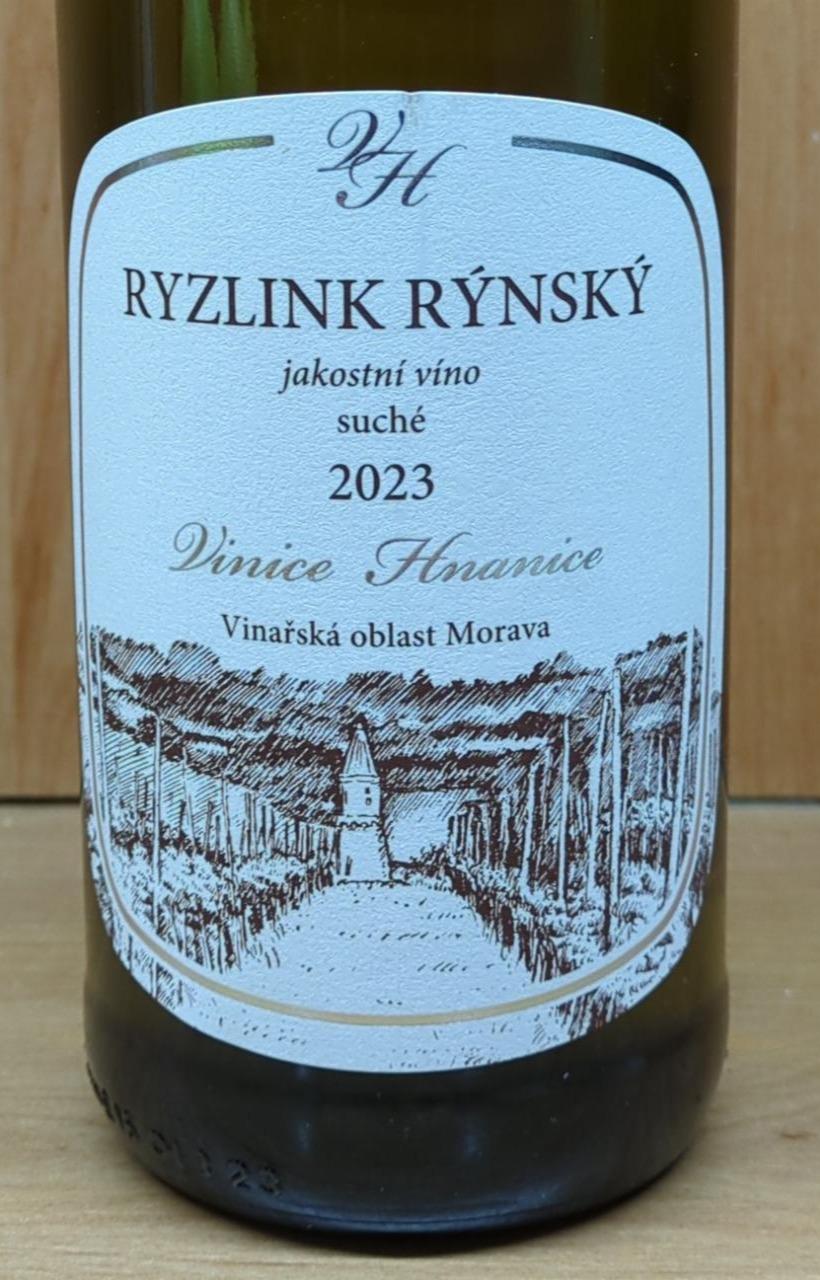 Fotografie - Ryzlink Rýnský jakostní víno suché 2023 Vinice Hnanice