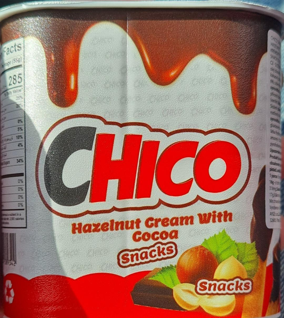 Fotografie - Hazelnut cream with cocoa snacks Chico