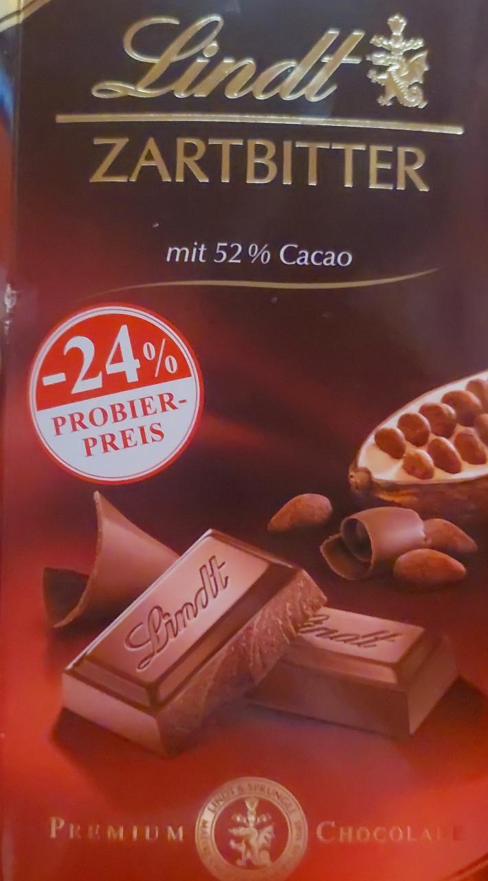Fotografie - Lindt zartbitter mit 52% cacao