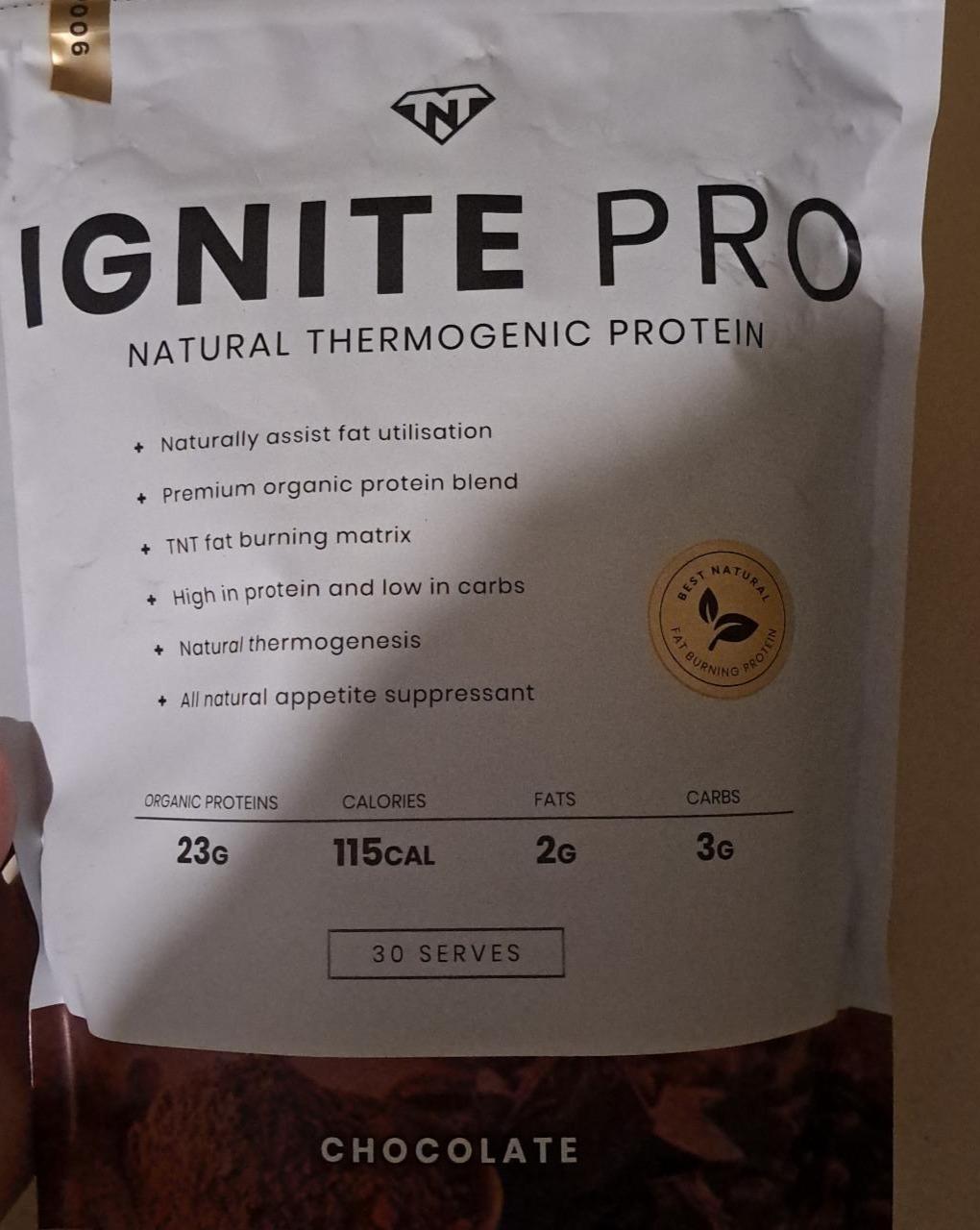 Fotografie - Ignite Pro natural thermogenic protein chocolate TNT