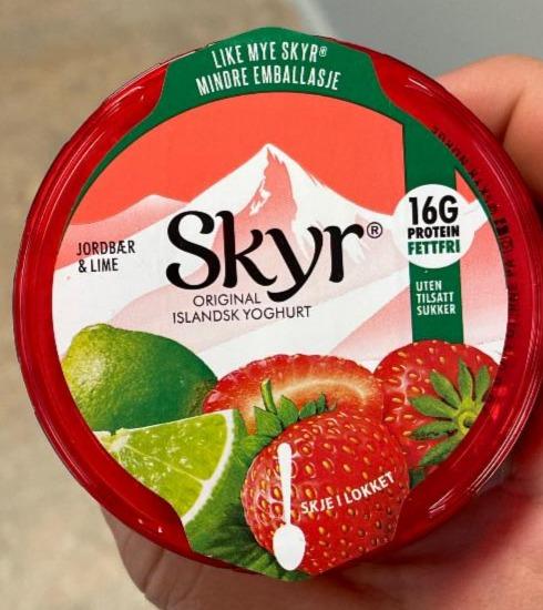 Fotografie - Original Islandsk yoghurt jordbaer&lime Skyr