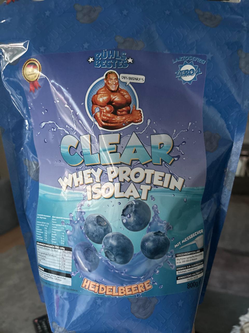 Fotografie - Clear whey protein isolat Heidlbeere