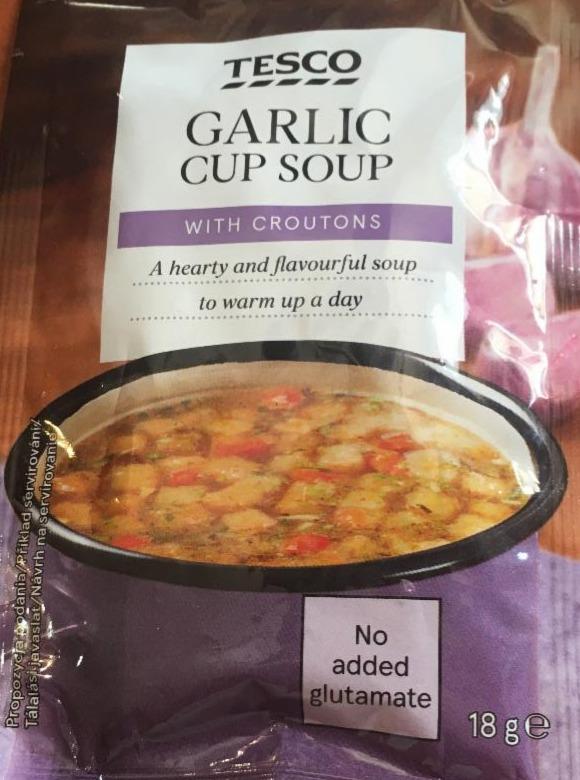 Fotografie - Garlic Cup Soup with Croutons -Tesco