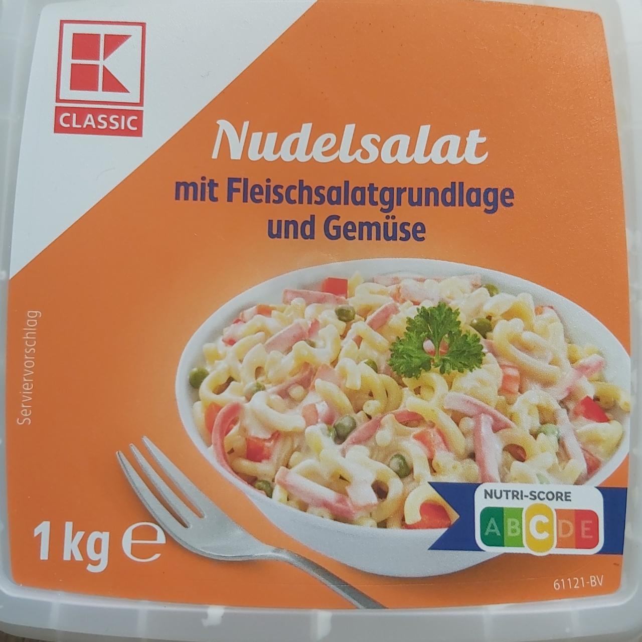 Fotografie - Nudelsalat mit Fleischsalatgrundlage und Gemüse K-Classic