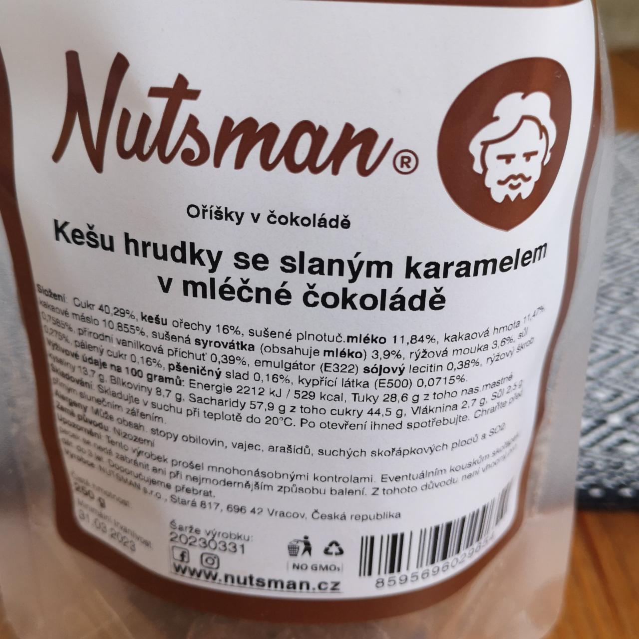 Fotografie - Kešu hrudky se slaným karamelem v mléčné čokoládě Nutsman