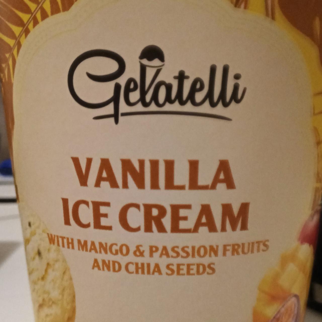 Fotografie - Vanilla Ice Cream with mango & passion fruits and chia seeds Gelatelli