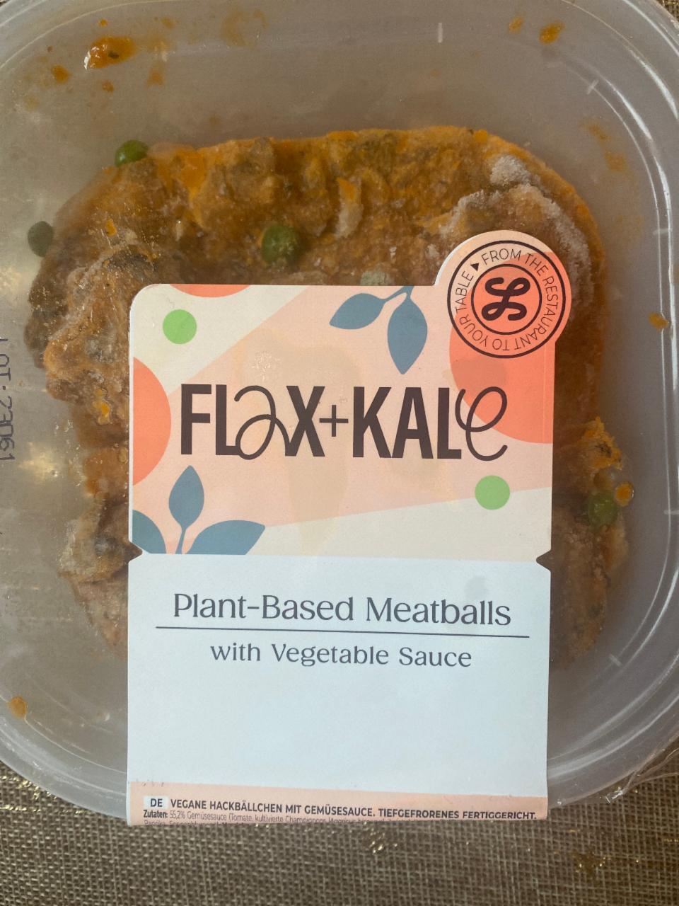 Fotografie - Plant-Based Meatballs with Vegetable Sauce Flax+Kale