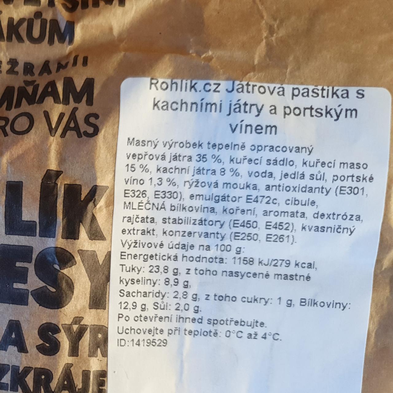 Fotografie - Játrová paštika s kachními játry a portským vínem Rohlik.cz
