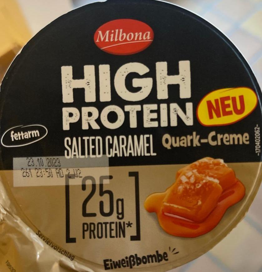 Fotografie - High protein Salted Caramel Quark-Creme Milbona