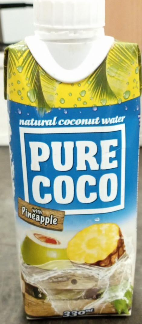 Fotografie - Natural coconut water with Pineapple Pure Coco