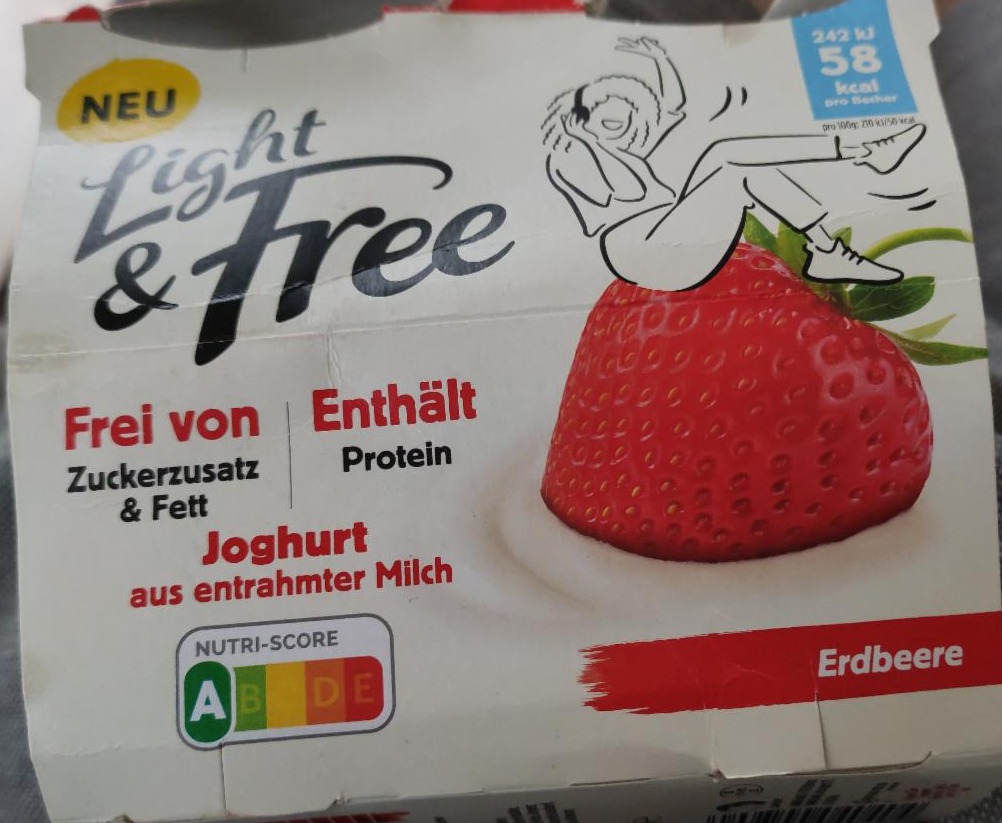 Fotografie - Light & Free Joghurt Erdbeere Danone