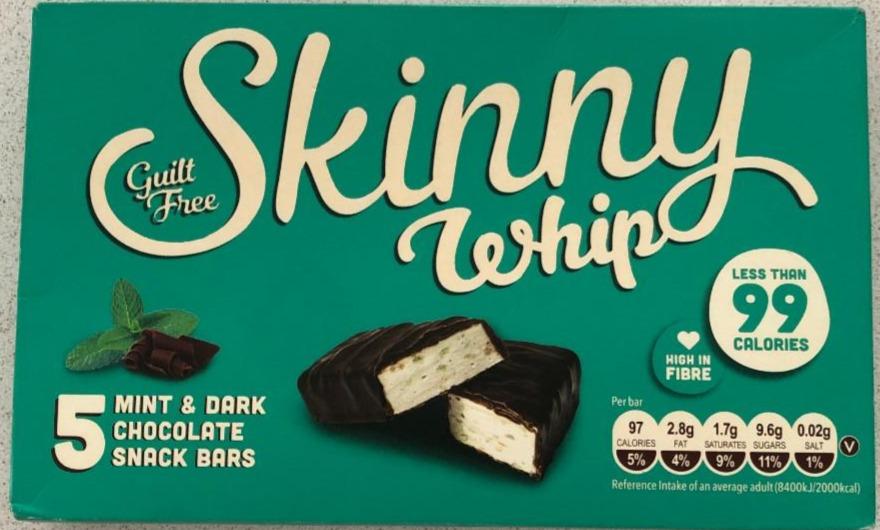 Fotografie - Skinny whip mint & dark chocolate snack bar Skinny bars