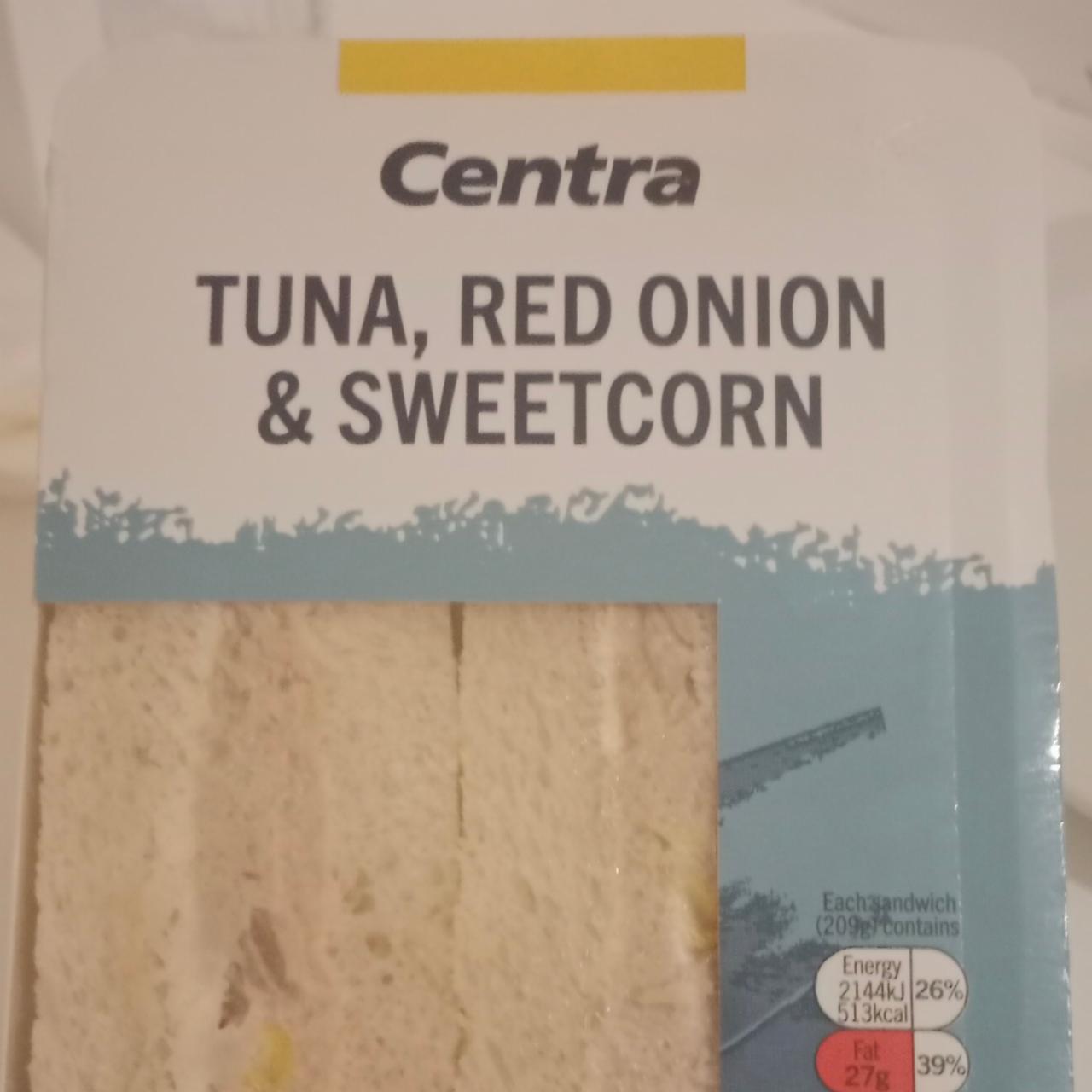 Fotografie - tuna, red onion and sweetcorn Centra
