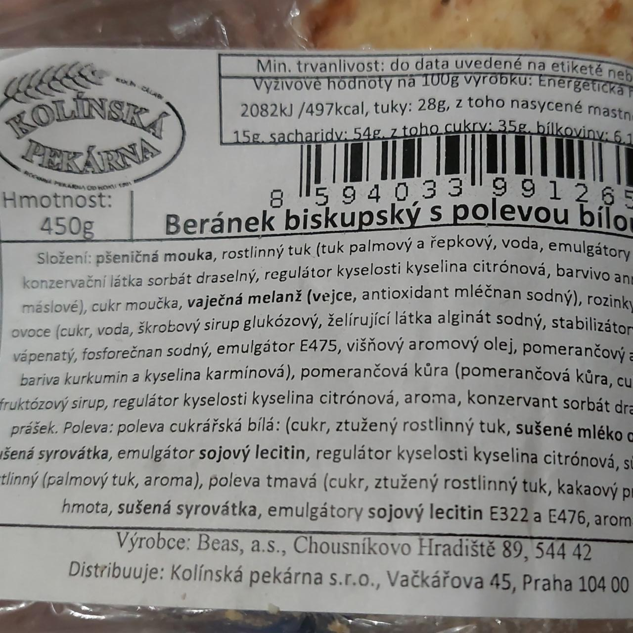 Fotografie - Beránek biskupský s polevou bílou Kolínská pekárna
